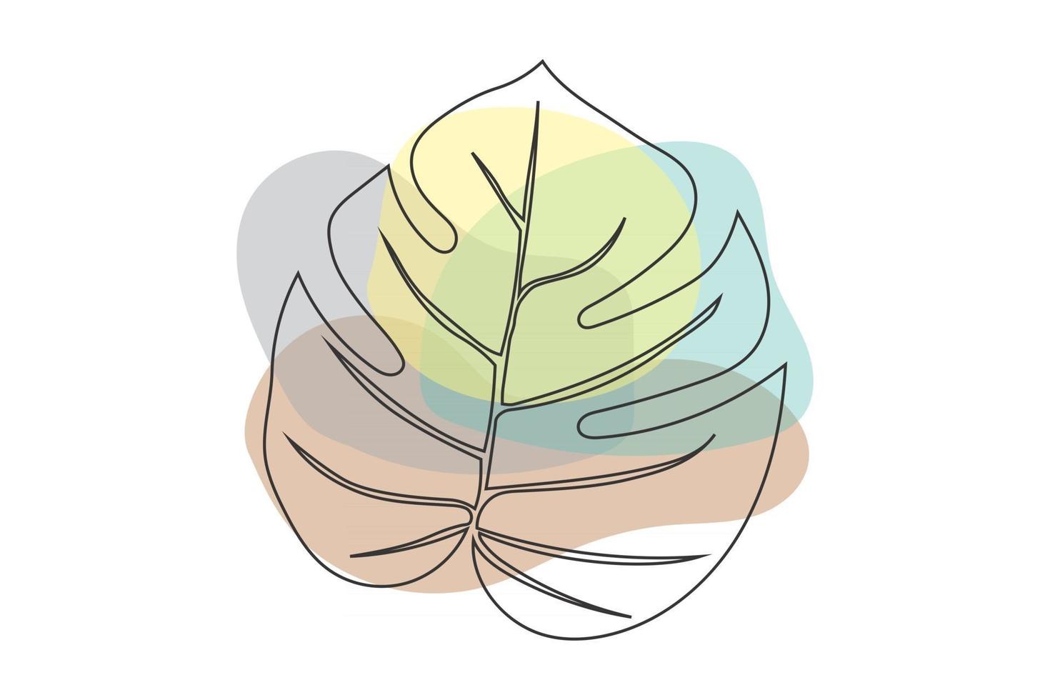 abstrakt linje tropiska blad i linjer och konst bakgrund minimal och naturlig väggkonst. konturteckning med abstrakt form. olika former för väggdekoration, vykort eller broschyromslag vektor