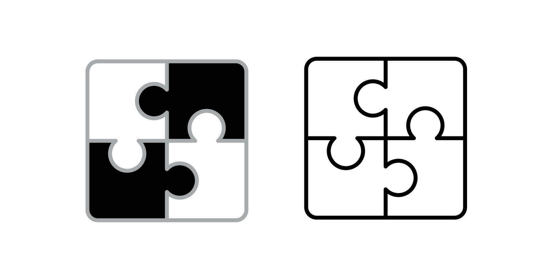 einstellen von Puzzle Design. Geschäft Zusammenarbeit Zeichen und Symbol. vektor