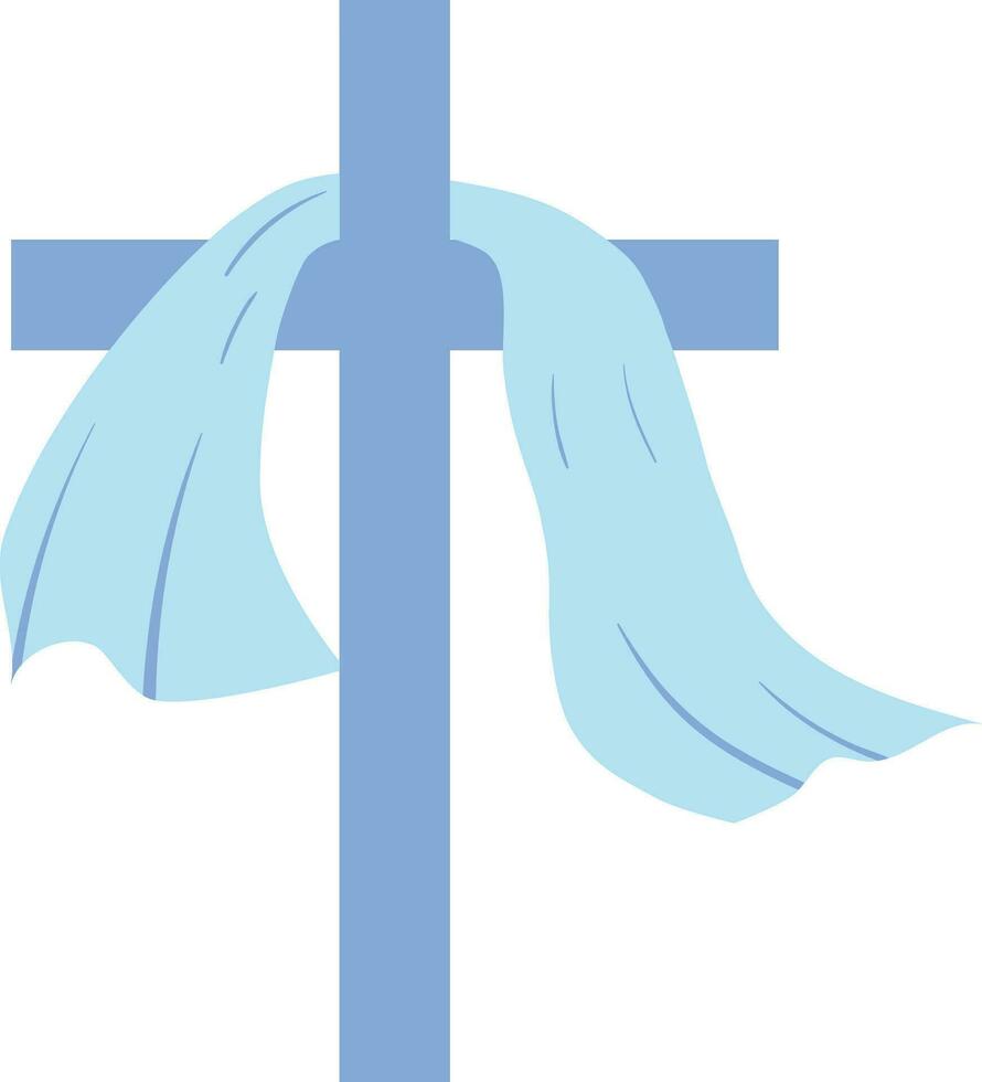 Kreuz katholisch Religion Symbol Vektor Illustration Design Grafik eben Stil Blau Farbe
