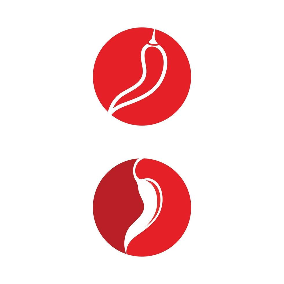 röd het naturlig chili ikon mall vektorillustration vektor