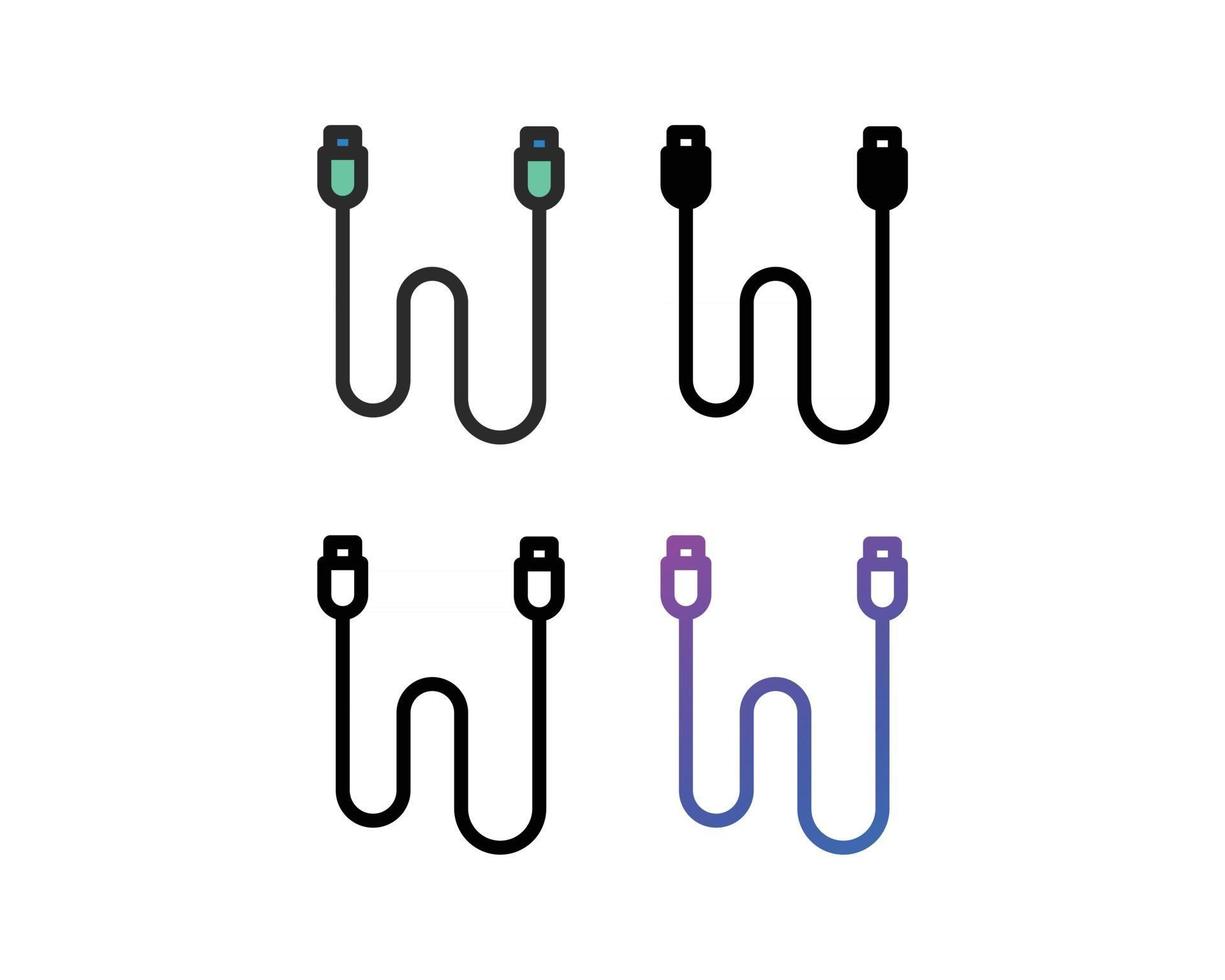 USB-Kabel-Icon-Set vektor