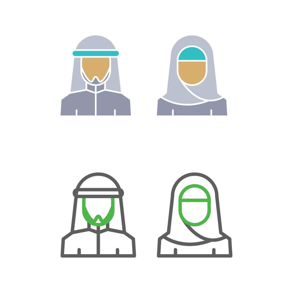muslimska par ikonuppsättning vektor