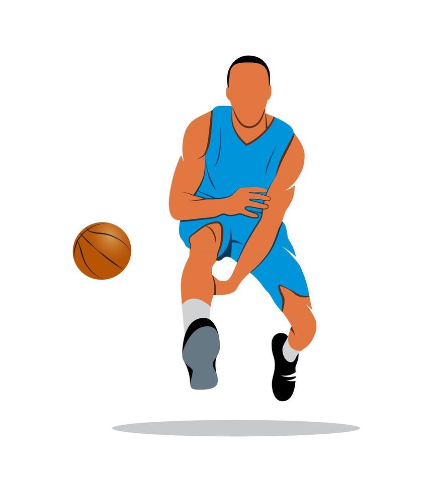 abstrakter Basketballspieler mit Ball auf weißem Hintergrund. Vektor-Illustration. vektor