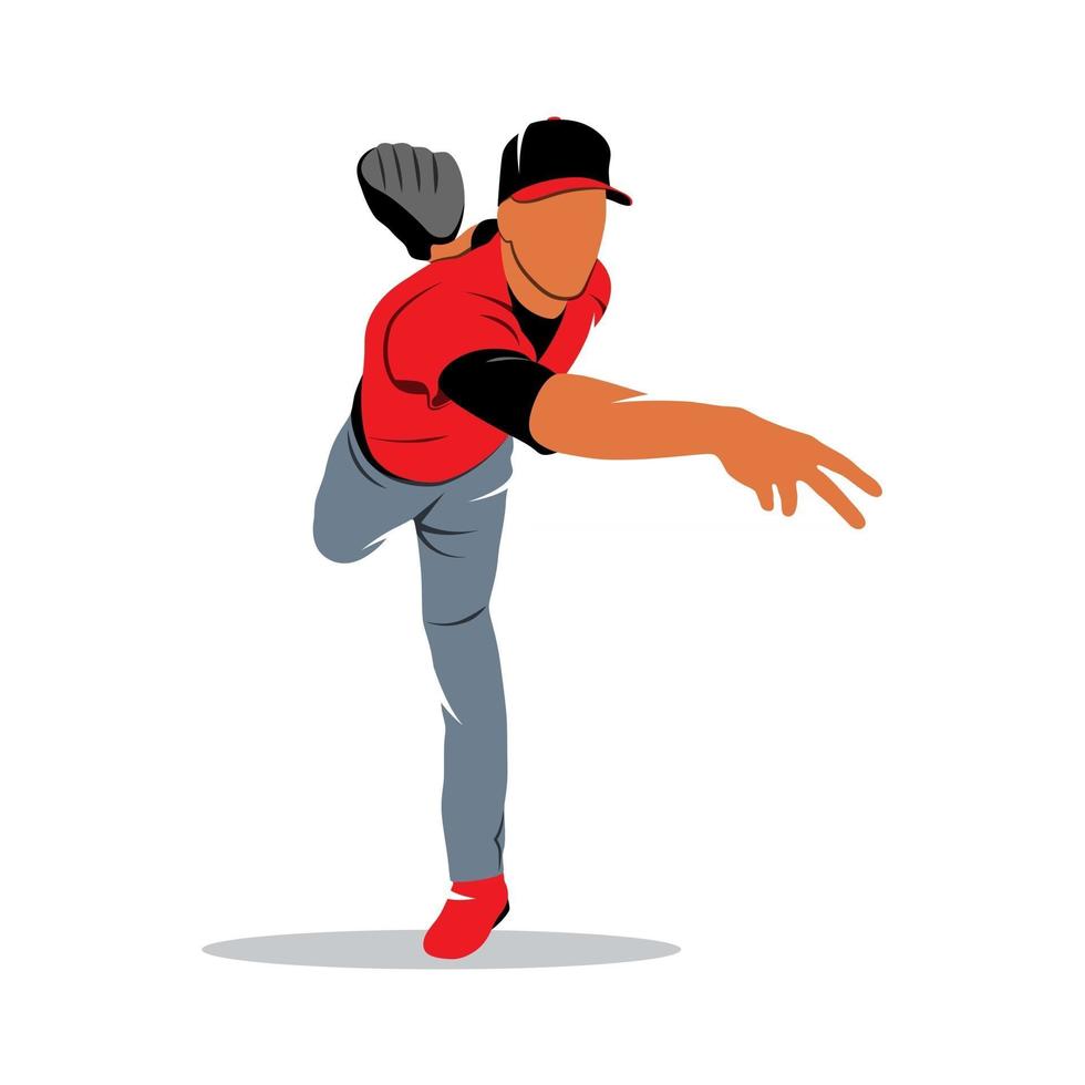 Baseballspieler auf weißem Hintergrund. Vektor-Illustration. vektor