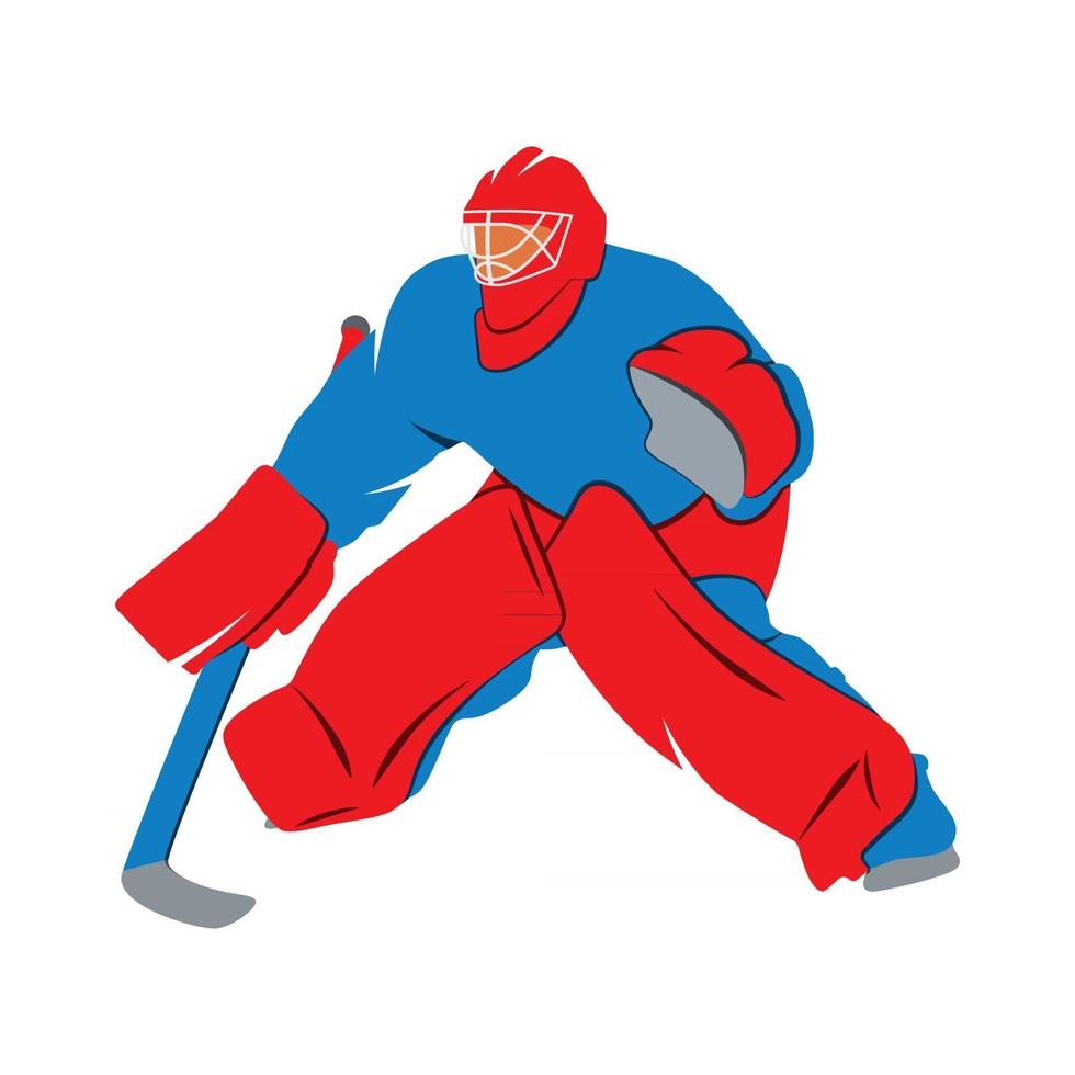 abstrakt hockeymålspelare på en vit bakgrund. vektor illustration