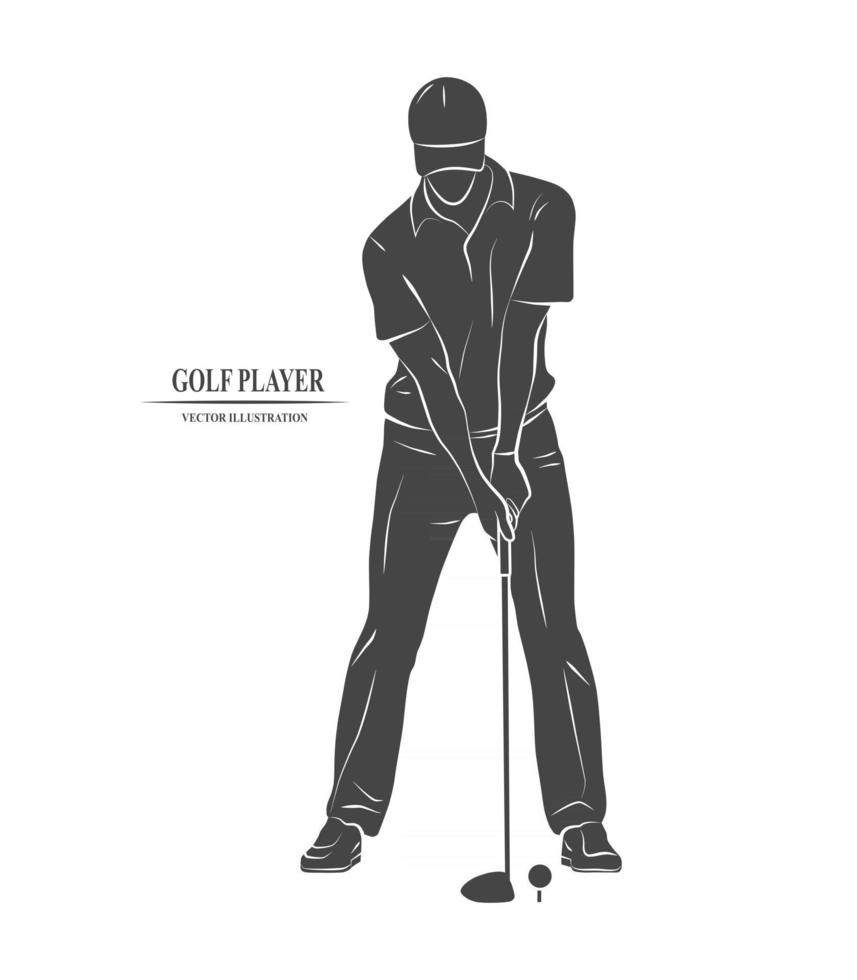 Symbol Golfspieler auf weißem Hintergrund. Vektor-Illustration. vektor