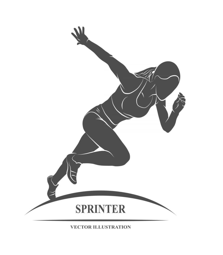 Sportler am Start des Laufbandes. Vektor-Illustration. vektor