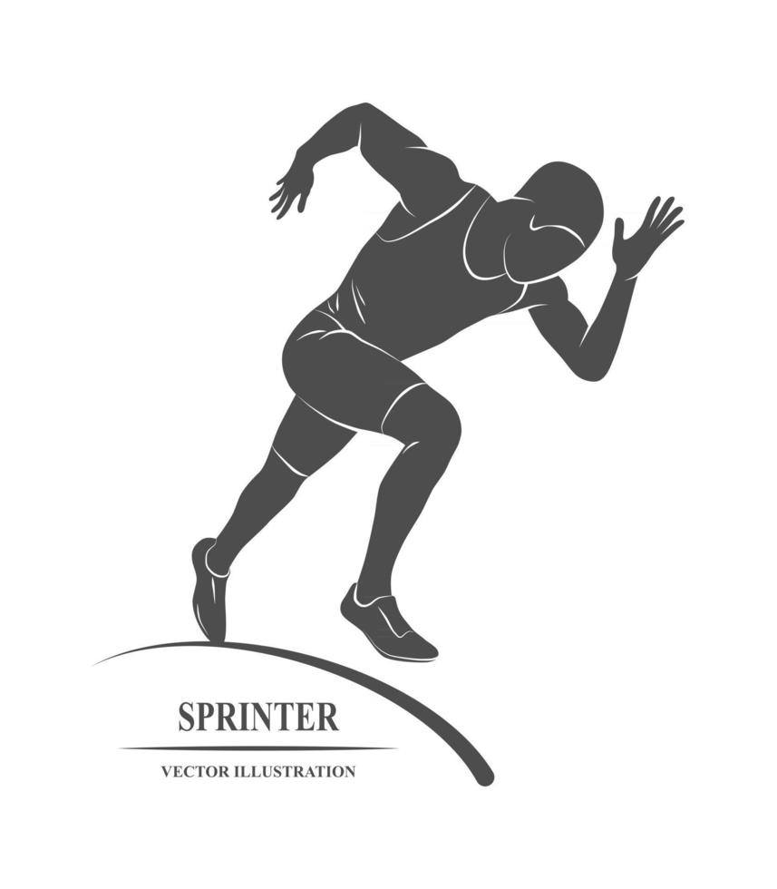 Icon-Läufer auf Kurzstrecken-Sprinter. Vektor-Illustration. vektor