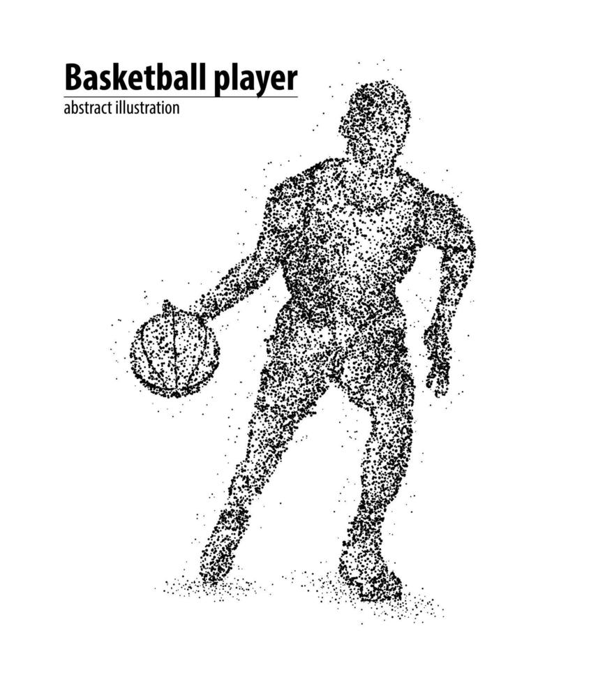 abstrakt basketspelare i svarta cirklar. vektor illustration.