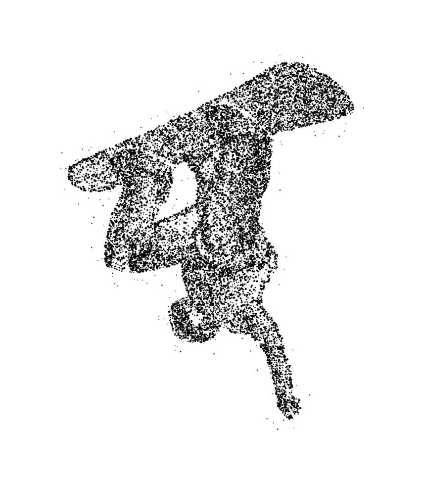 abstrakter Snowboarder aus schwarzen Kreisen. Vektor-Illustration. vektor