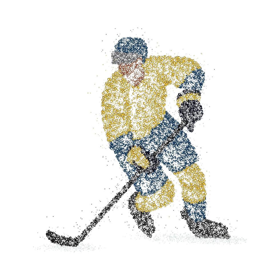 abstrakter Hockeyspieler aus bunten Kreisen. Vektor-Illustration. vektor