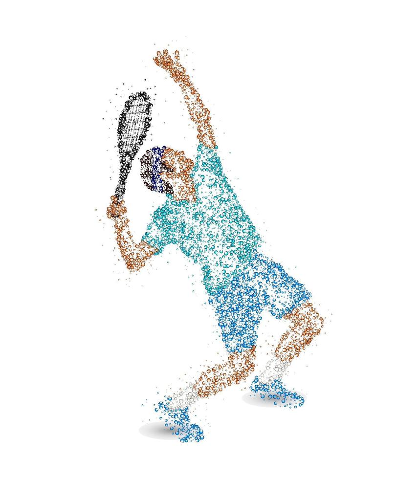 abstrakter Tennisspieler der Kreise. Vektor-Illustration. vektor