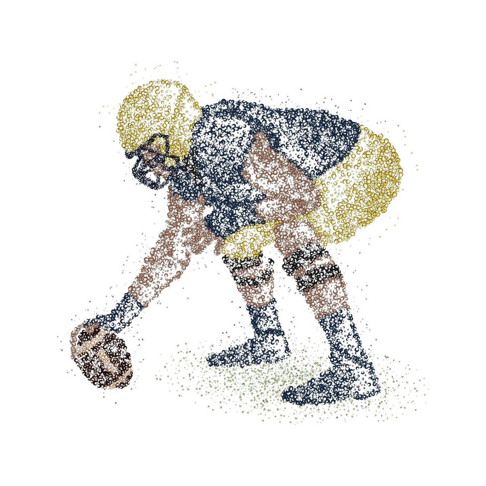 abstrakter American-Football-Spieler aus bunten Kreisen. Vektor-Illustration. vektor