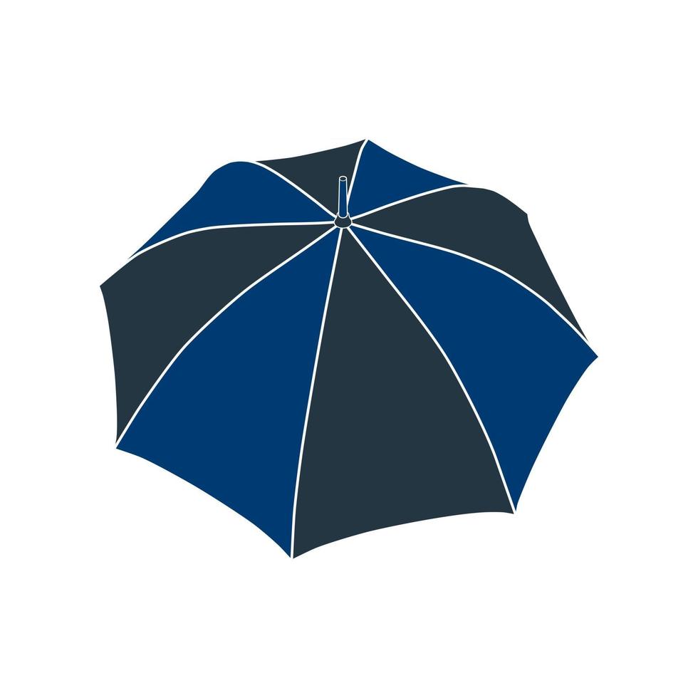 Symbol blaue Blütenblätter runder Regenschirm. Vektor-Illustration. vektor