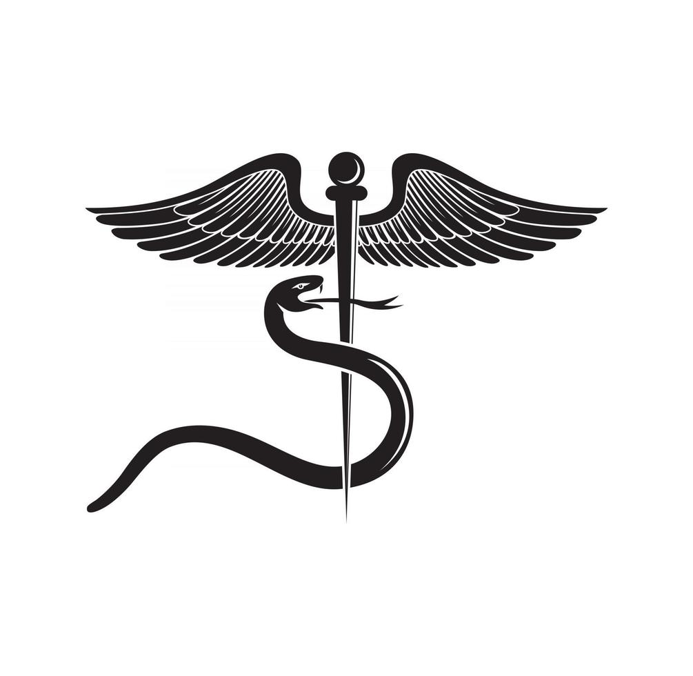 medicinsk caduceus symbol design illustration vektor eps-format, lämplig för dina designbehov, logotyp, illustration, animering etc.