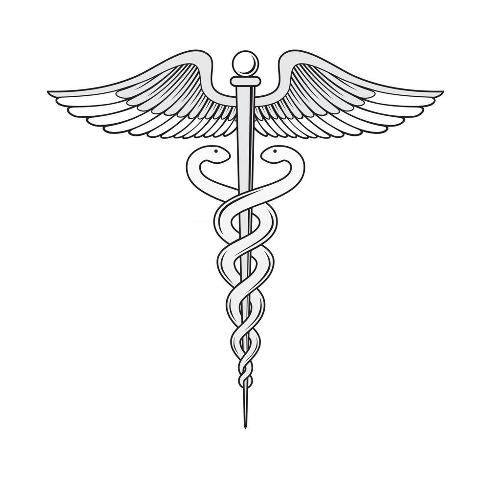 medicinsk caduceus symbol design illustration vektor eps-format, lämplig för dina designbehov, logotyp, illustration, animering etc.