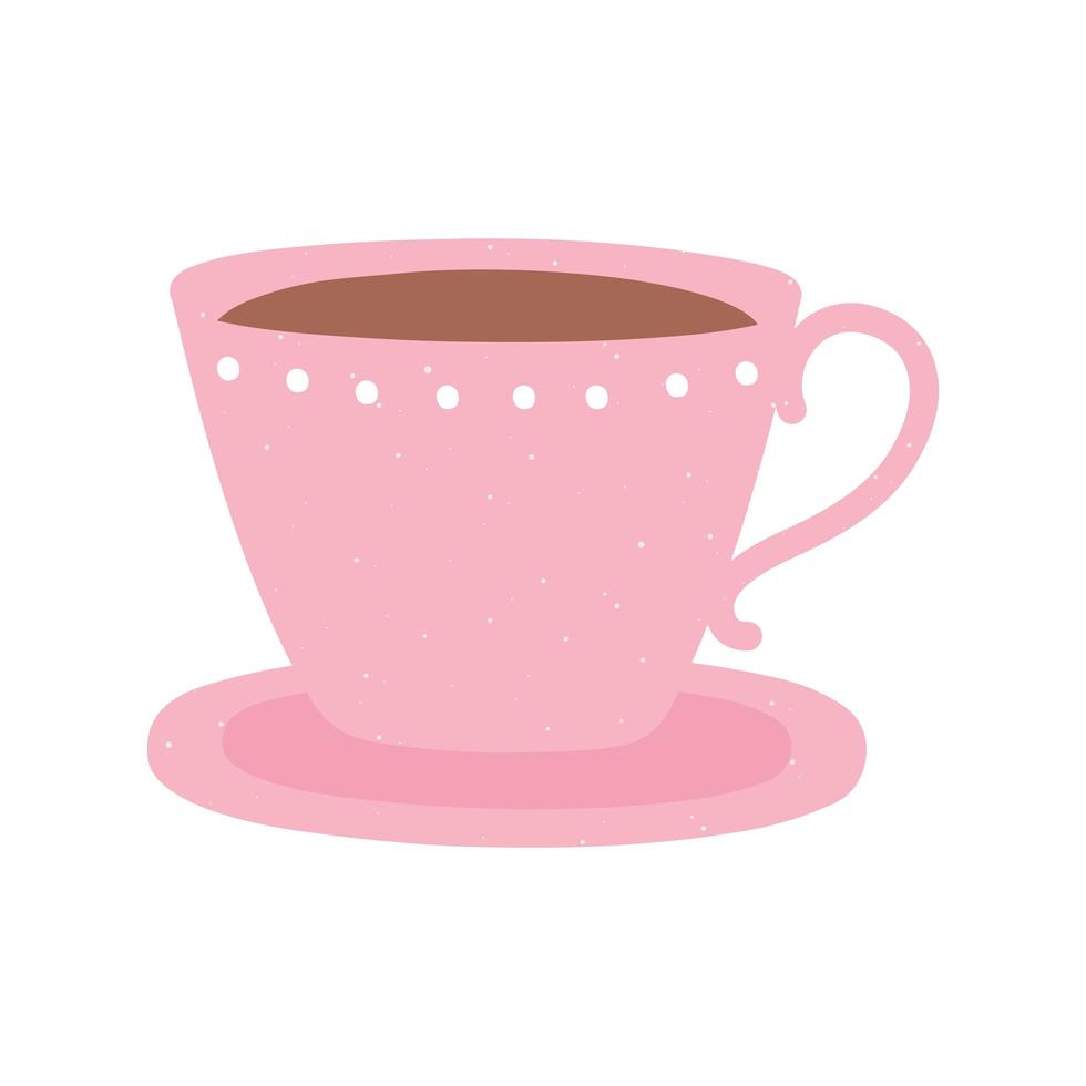 kaffekopp i skålen dryck ikon i tecknad stil vektor