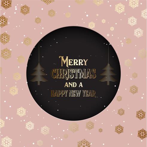 Jul bakgrund med dekorativ text och snöflingor 2210 vektor