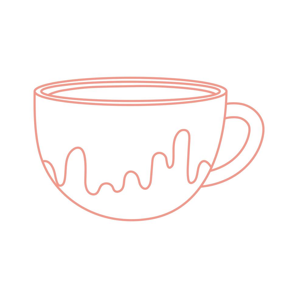 Tee- und Kaffeetasse Symbol Linienstil vektor
