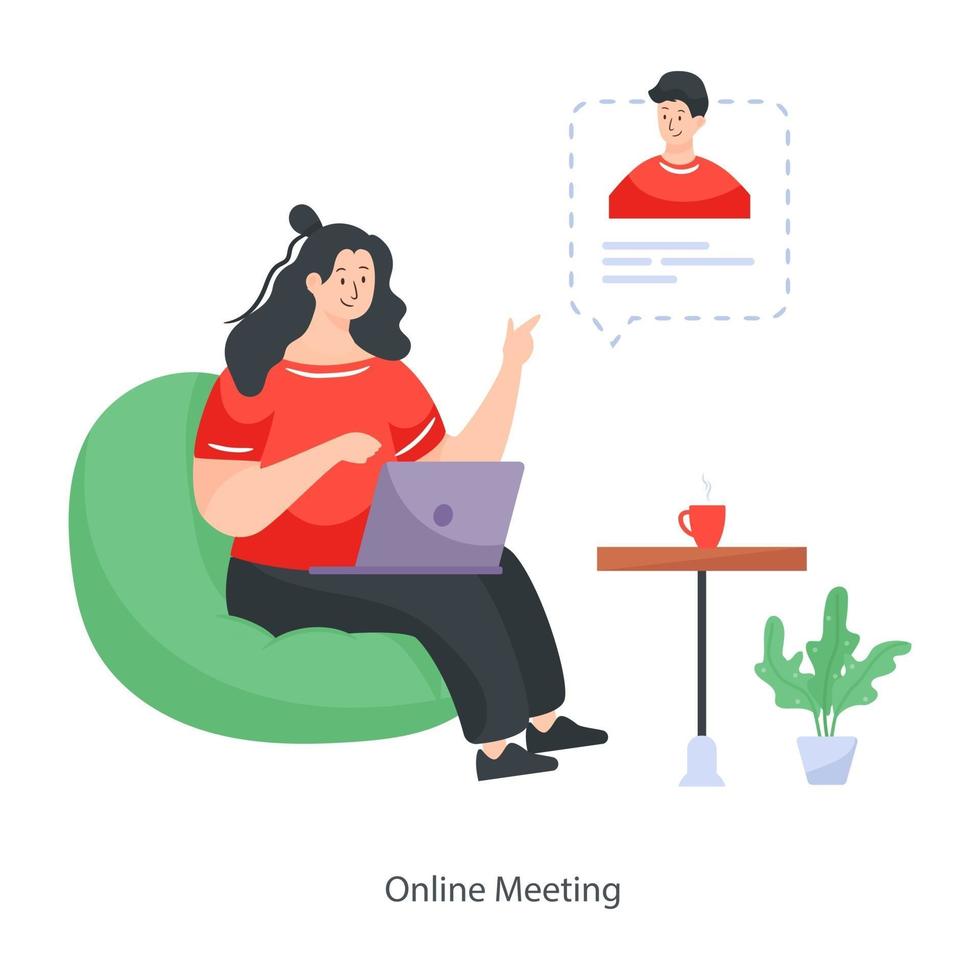 online mötesdesign vektor