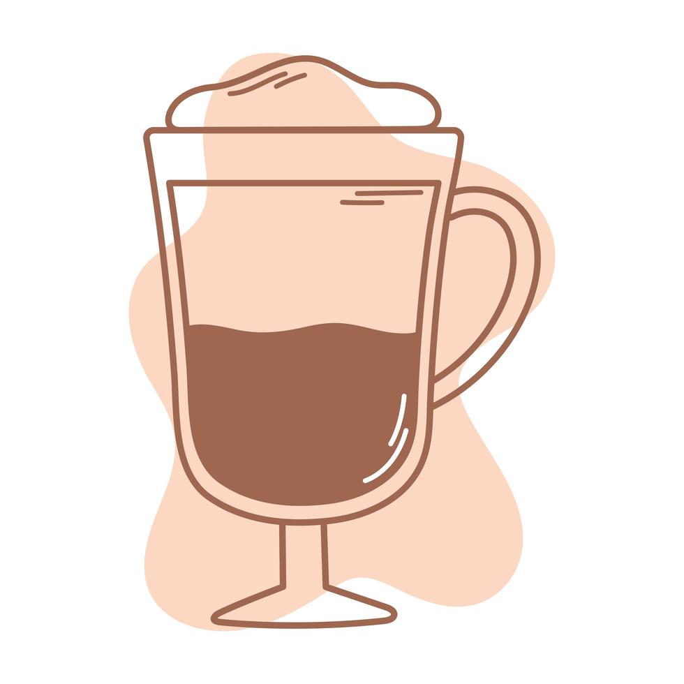kaffe latte grädde i glas ikon linje och fyll vektor