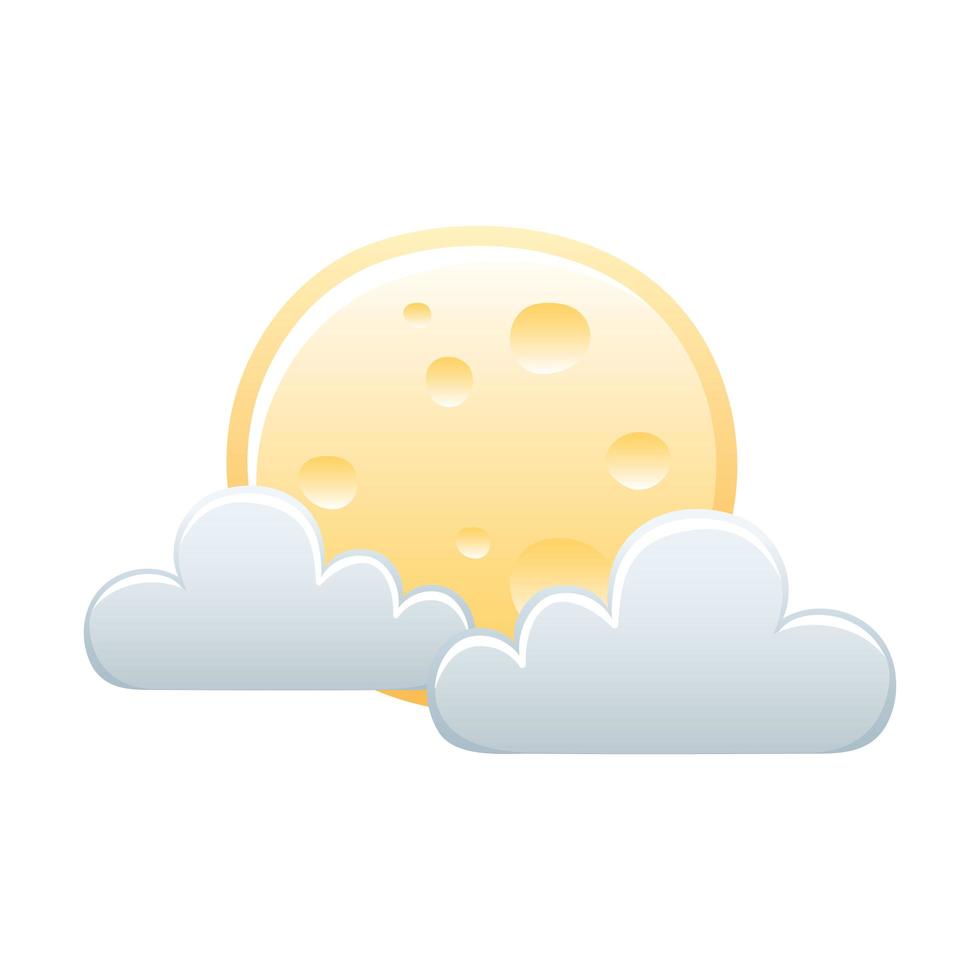 vädermåne och moln natt ikon isolerad bild vektor
