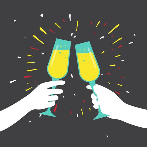 Champagne Toast Vektor Illustration