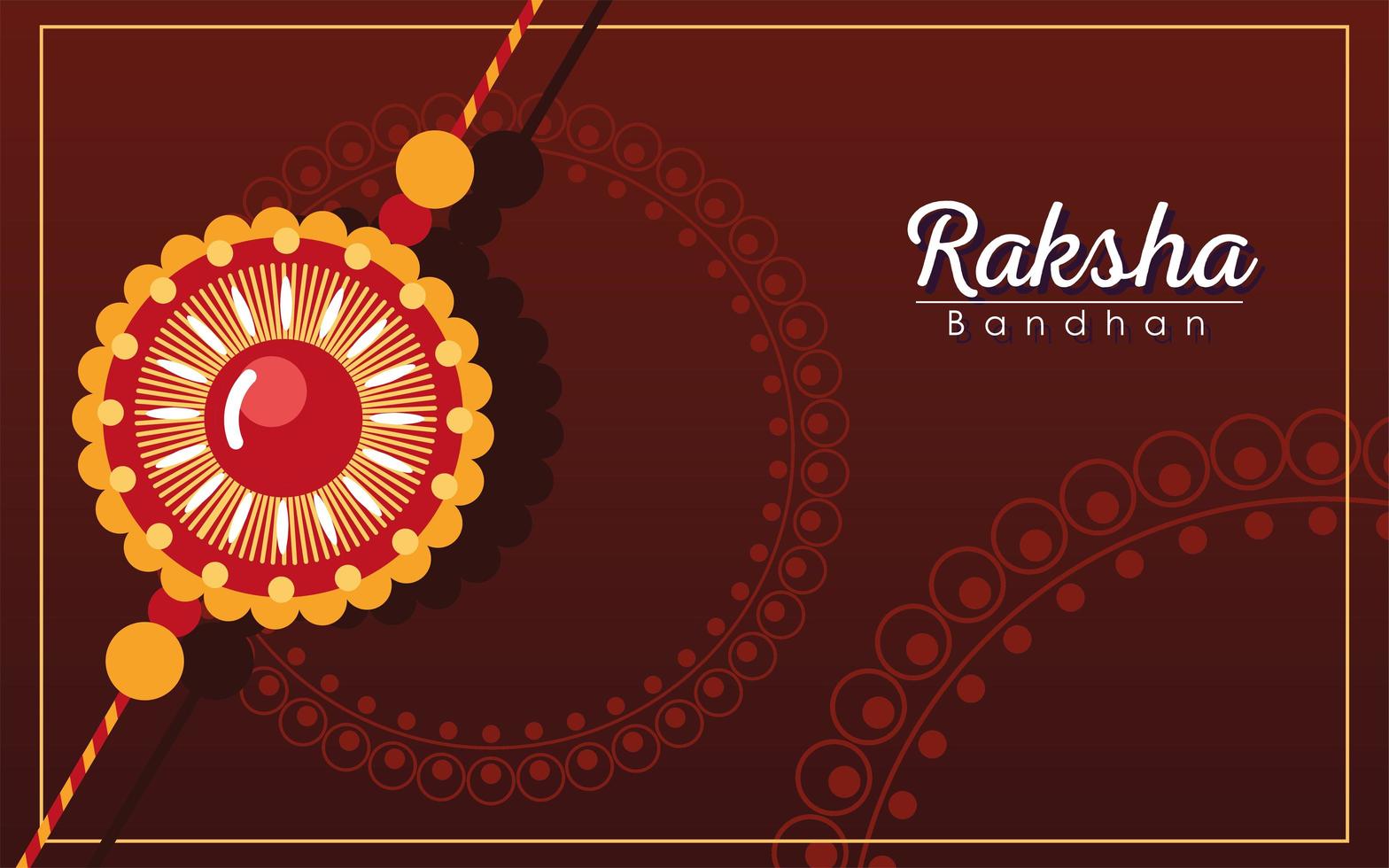 Raksha Bandhan mehrfarbiges Mandala-Blumen-Armband-Vektordesign vektor