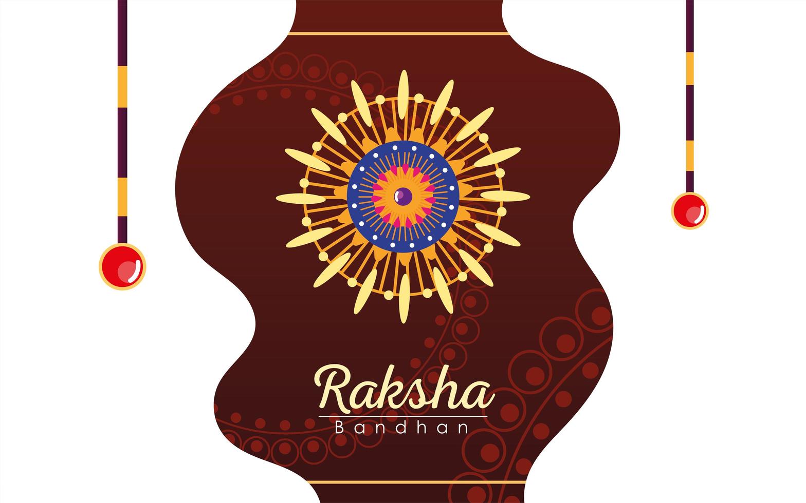 Raksha Bandhan mehrfarbiges Mandala-Blumen-Armband-Vektordesign vektor