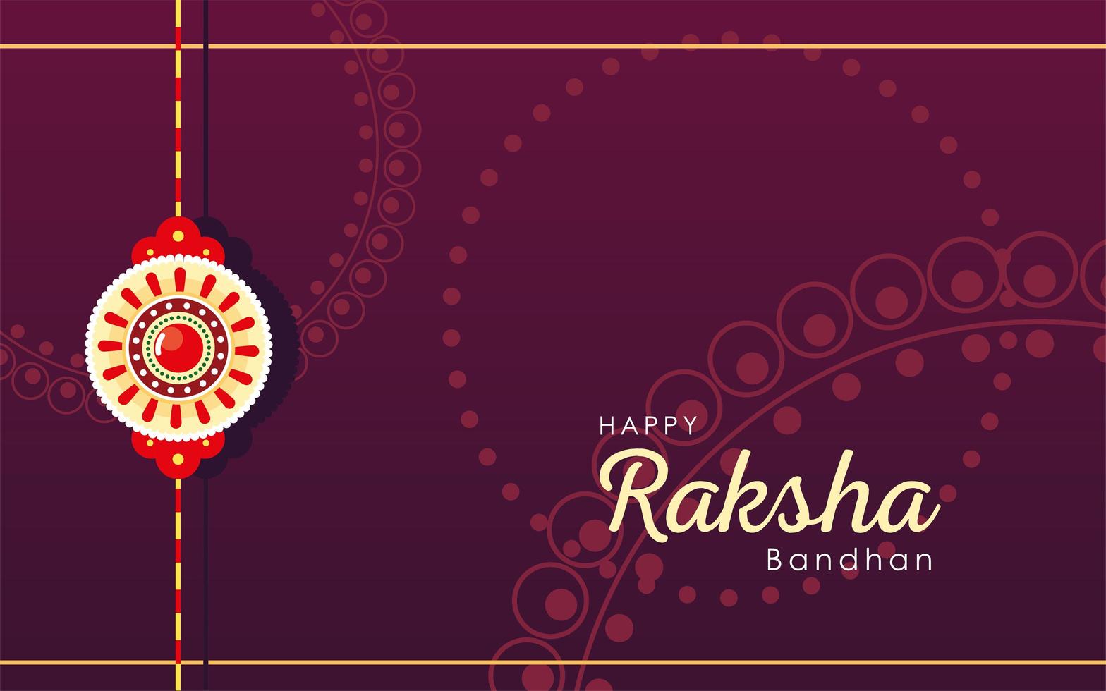 Raksha Bandhan mehrfarbiges Mandala-Blumen-Armband-Vektordesign vektor