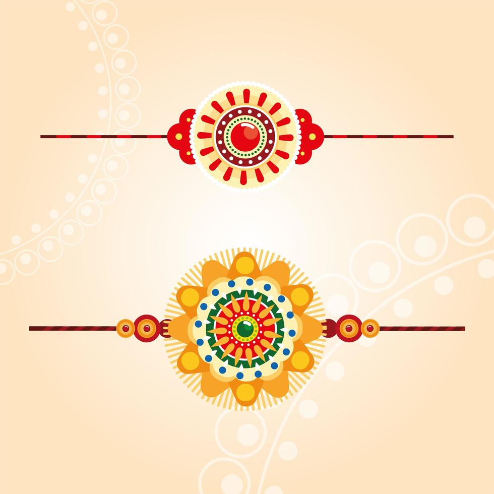 raksha bandhan mehrfarbige mandala blumen armbänder vektor design