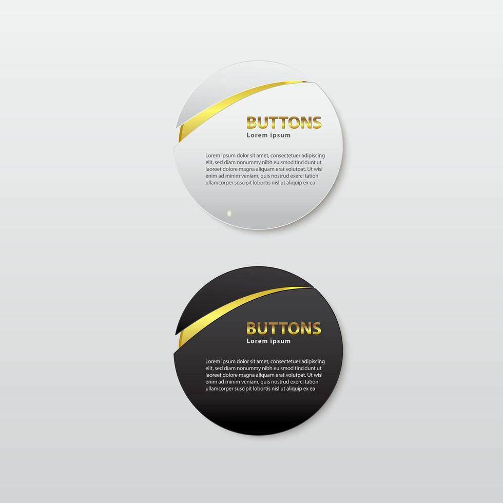 Button Premium schwarz-weiß glänzend vektor