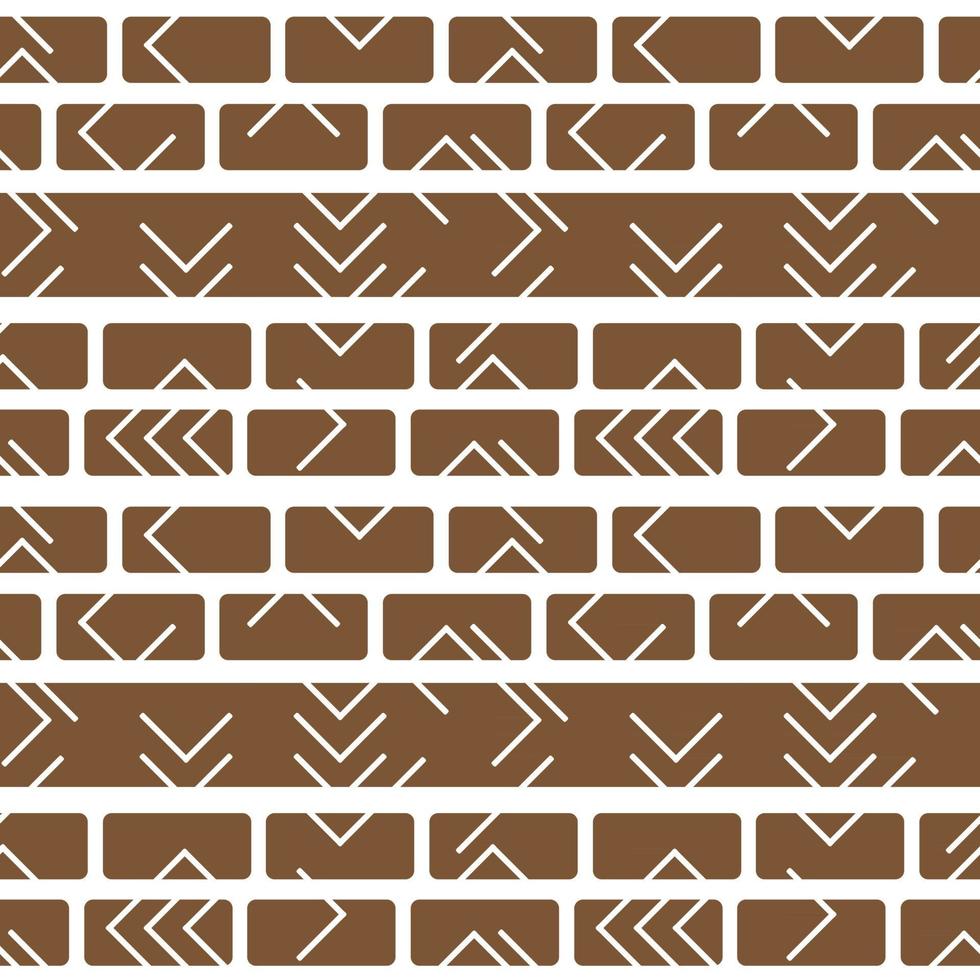Stammes-Vektor braun weiß monochrome abstrakte geometrische nahtlose Grenzmuster. Abbildung enthält Linien, Rechtecke wie Ziegelwände. horizontale Winterdruckstreifen für Textilien oder Tapeten vektor