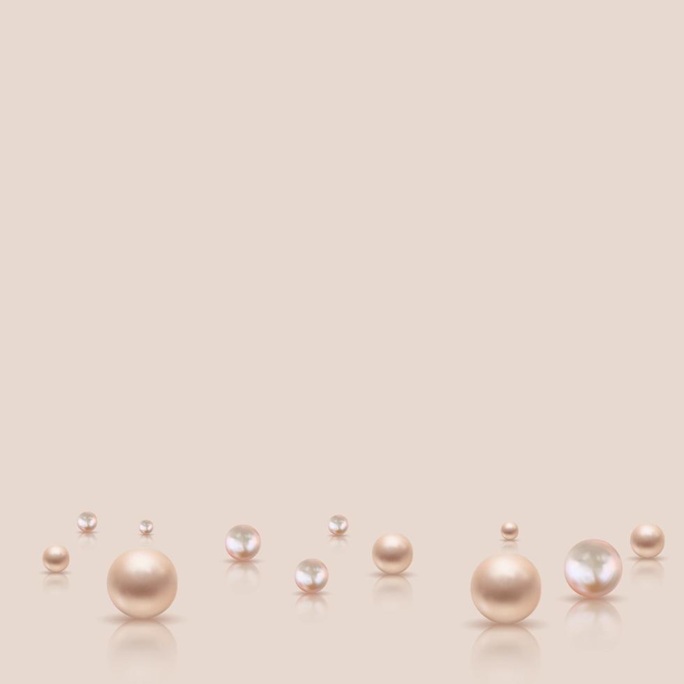 glänsande abstrakt bokeh tänder bakgrund med realistiska pärlor. vektor illustration