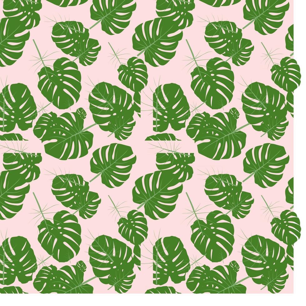 monstera palm lämnar trendig sömlös bakgrund. vektor illustration