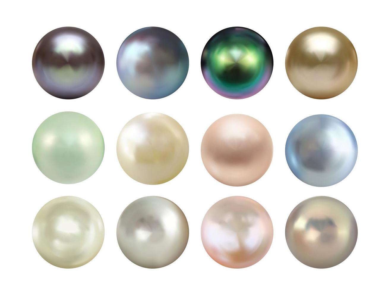 realistische 3d Perle lokalisiert auf weißem Hintergrund. Vektorillustration eps10 vektor