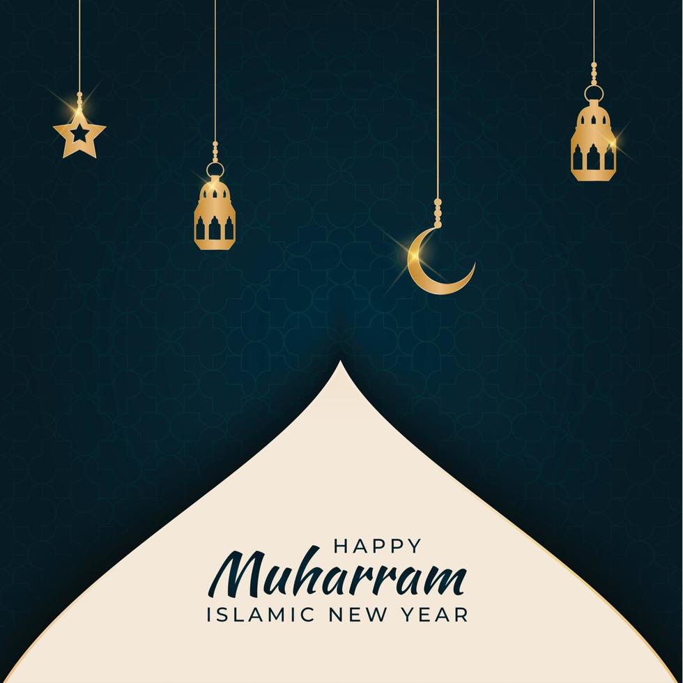 islamische Neujahrs-Design-Grußkarte, Poster. Vektor-Illustration vektor