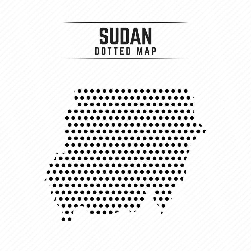 gepunktete karte von sudan vektor