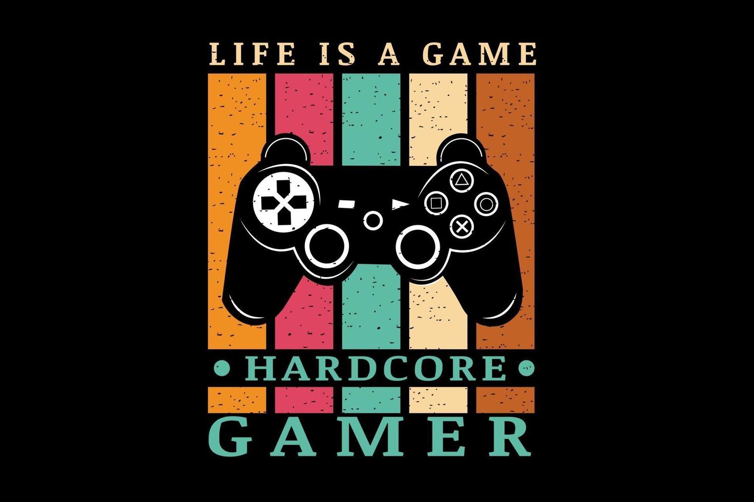 livet är ett spel hardcore spelare färg grön grädde brun och röd vektor