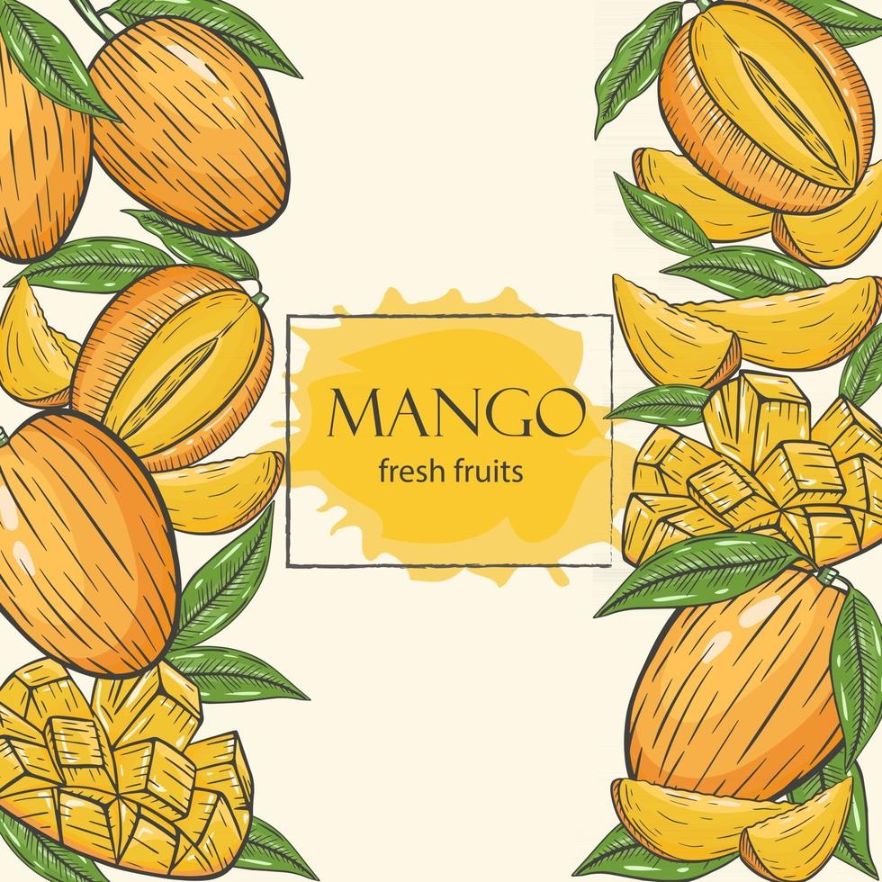 bakgrund med mango vektorillustration vektor