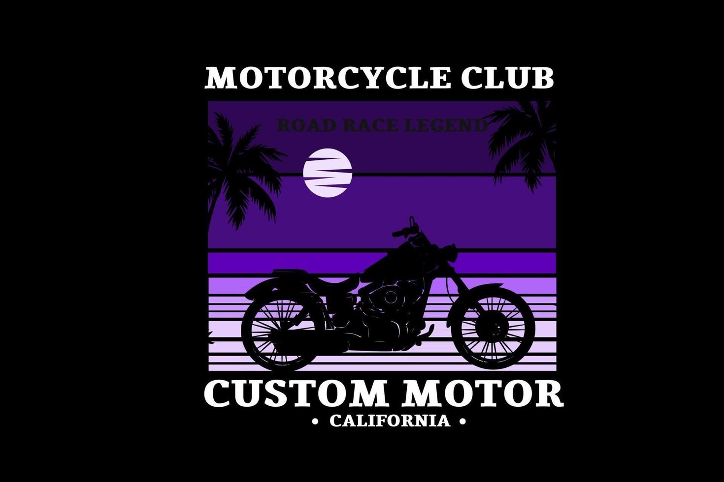 motorcykel club road race legend anpassad motor färg lila lutning vektor