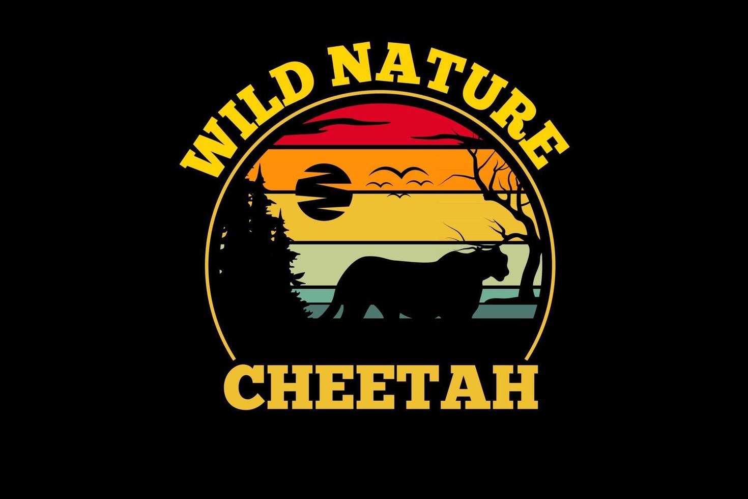 wilde Natur Gepard Silhouette Design vektor