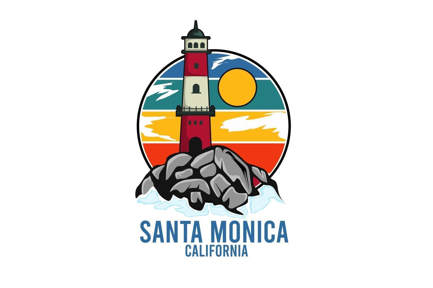 santa monica illustration design vektor