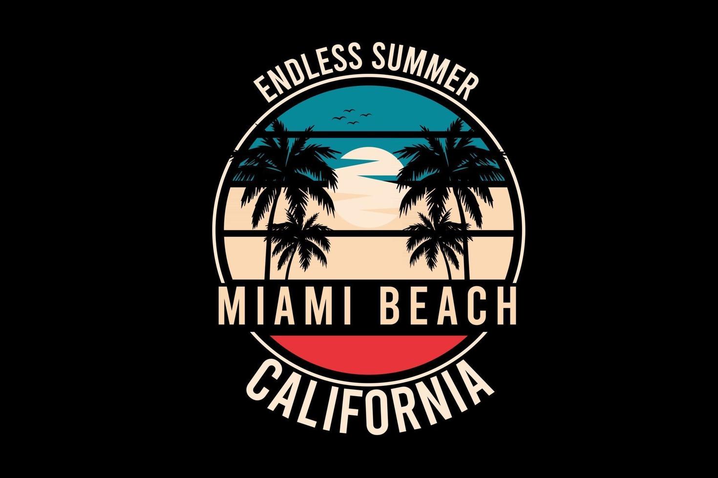 endloses Miami Beach Silhouette Design vektor