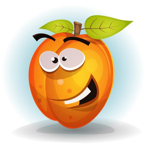 Lustiger Aprikosen-Frucht-Charakter vektor
