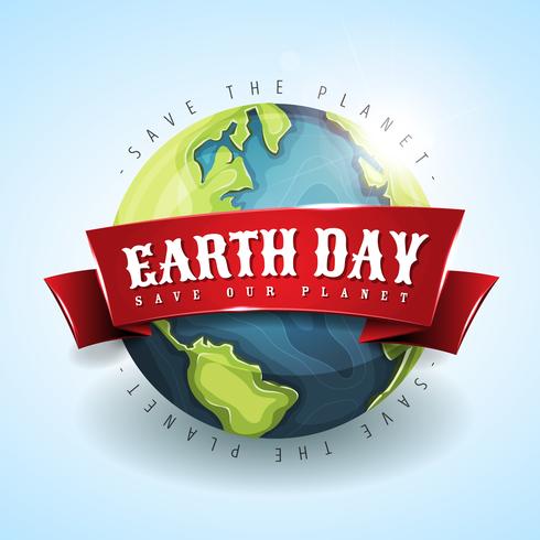 Happy Earth Day Banner 22 april vektor