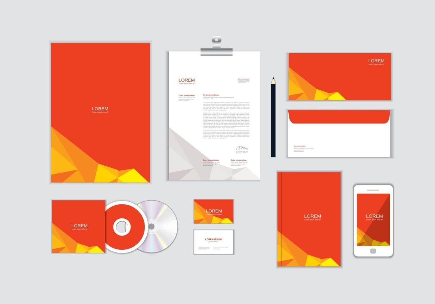 Corporate Identity-Vorlage für Ihr Unternehmen enthält CD-Cover, Visitenkarten, Ordner, Umschläge und Briefkopfdesigns Nr. 13 vektor