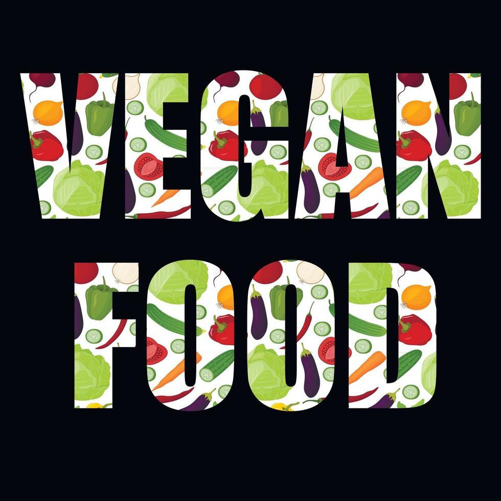 Vektorbeschriftung mit buntem Gemüsemuster. vegetarisches Essen. das Konzept der gesunden Ernährung. vektor