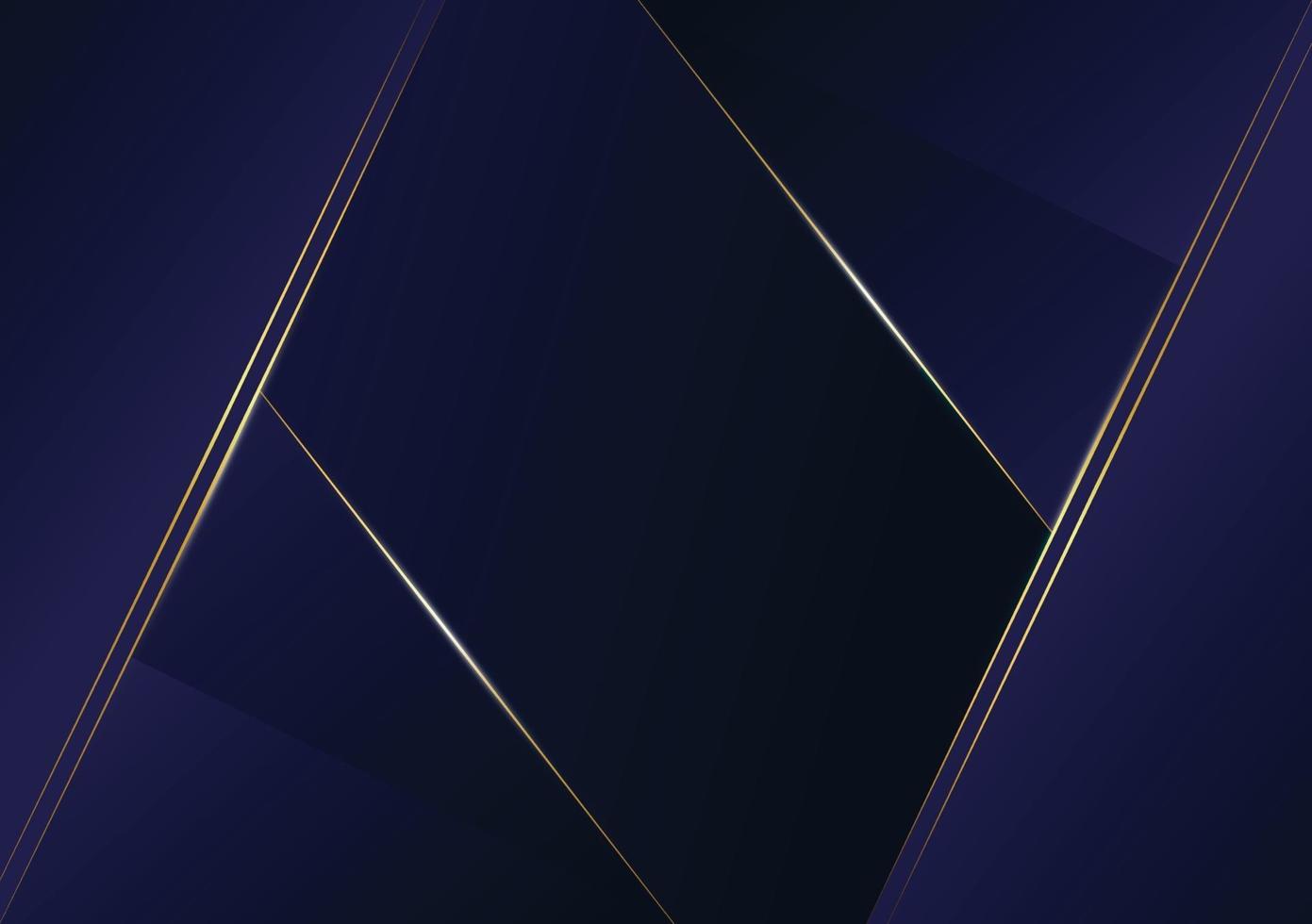 Luxus goldene Linie des abstrakten polygonalen Musters mit dunkelblauem Schablonenhintergrund. Premium-Stil für Poster, Cover, Print, Artwork. Vektorillustration vektor