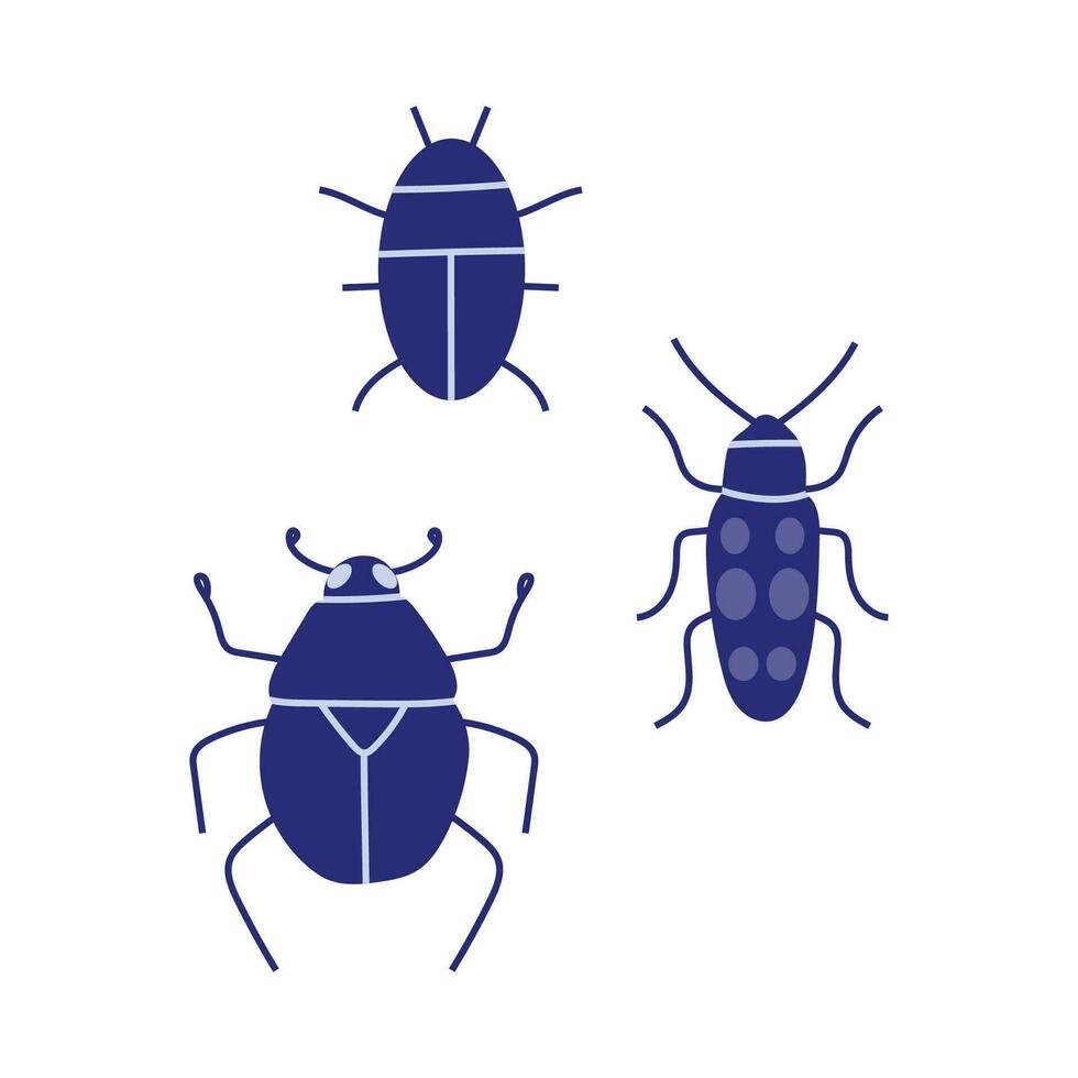 samling av buggar, tecknad serie stil. uppsättning av insekter. trendig modern vektor illustration isolerat på vit bakgrund, hand dragen